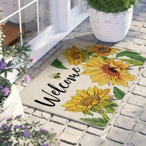 NEW Welcome‎ Sunflower Doormat Rug..29" X 17"